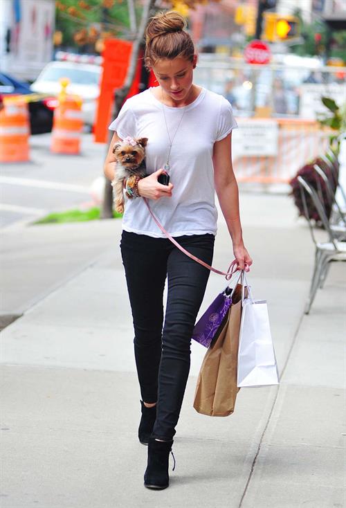 Amber Heard out and about in New York 10/28/12
