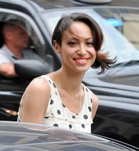 Amelle Berrabah walking in London on July 5, 2011
