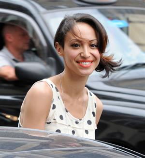 Amelle Berrabah walking in London on July 5, 2011