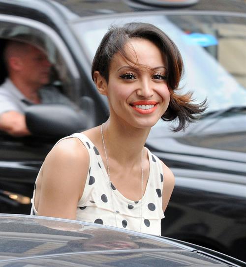 Amelle Berrabah walking in London on July 5, 2011