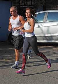 Amy Childs out jogging in Essex on August 1, 2011