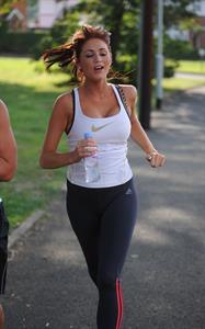 Amy Childs out jogging in Essex on August 1, 2011