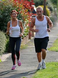 Amy Childs out jogging in Essex on August 1, 2011