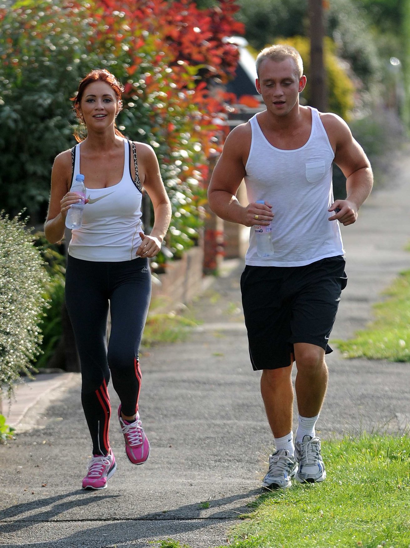 Amy Childs out jogging in Essex on August 1, 2011