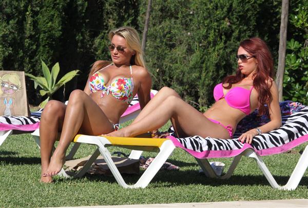 Amy Childs and Sam Faiers bikinis Marbella May 23, 2011 