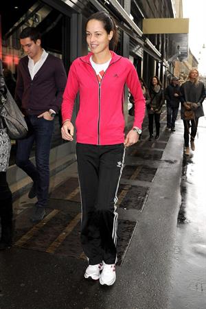 Ana Ivanovic shopping at Armani Boutique in Milan on December 2, 2012 