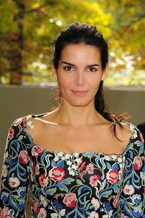 Angie Harmon Valentino fashion show at Paris Fashion Week on Oct. 1, 2013 
