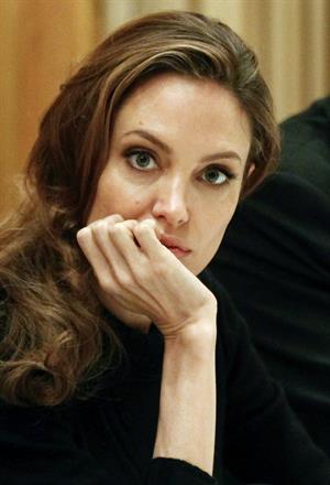 Angelina Jolie Press Workshop of the ICC in Berlin on February 13, 2012