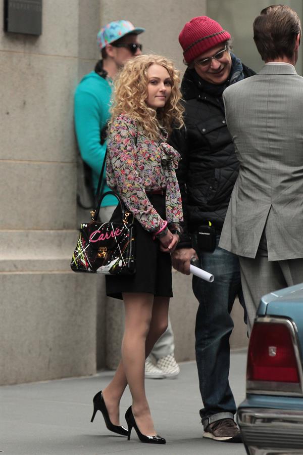 AnnaSophia Robb on the set of The Carrie Diaries in New York City on March 24, 2012