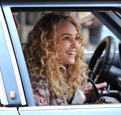 AnnaSophia Robb on the set of The Carrie Diaries in New York City on March 24, 2012
