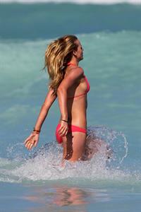 Anne Vyalitsyna bikini candids in Miami 11/22/12 