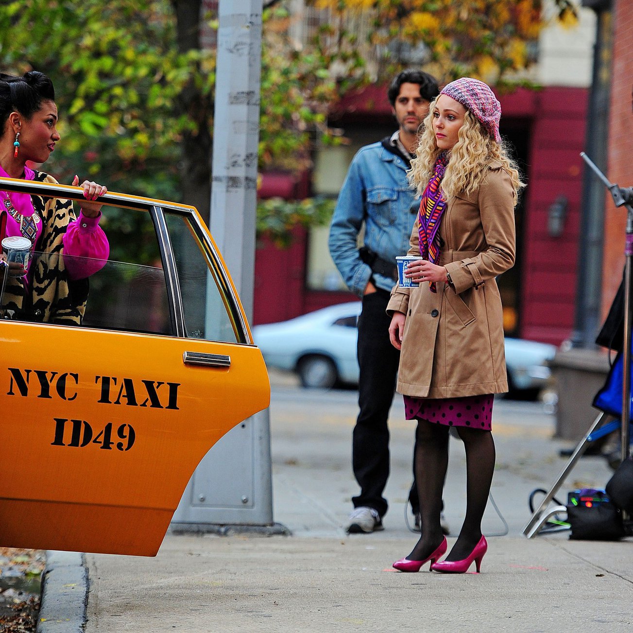 AnnaSophia Robb set of The Carrie Diaries in NYC 10/26/12 
