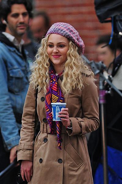 AnnaSophia Robb set of The Carrie Diaries in NYC 10/26/12 