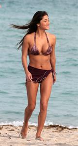 Arianny Celeste bikini candids on a beach in Miami on February 16, 2012
