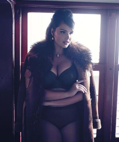 Candice Huffine in lingerie