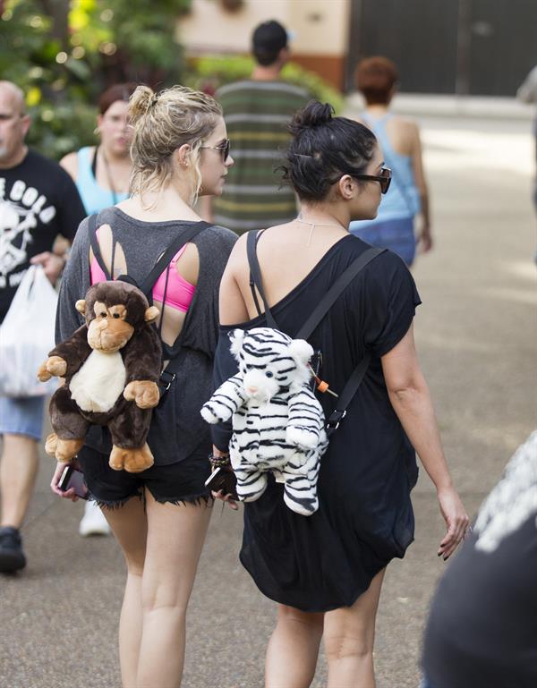 Ashley Benson and Vanessa Hudgens at Busch Gardens in Tampa Bay on March 3, 2012