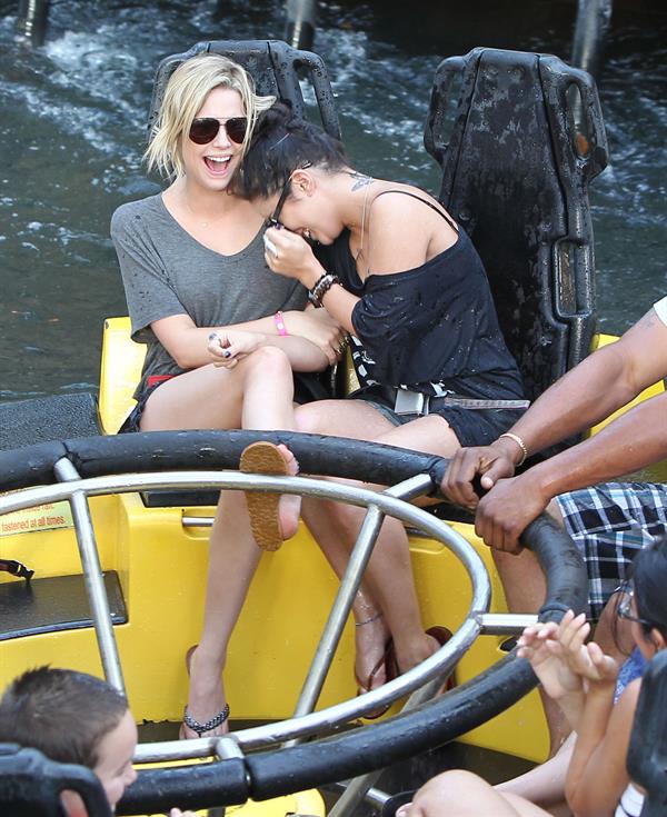 Ashley Benson and Vanessa Hudgens at Busch Gardens in Tampa Bay on March 3, 2012
