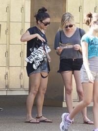 Ashley Benson and Vanessa Hudgens at Busch Gardens in Tampa Bay on March 3, 2012