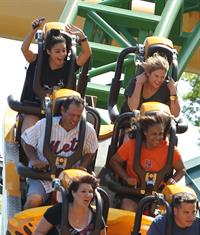 Ashley Benson and Vanessa Hudgens at Busch Gardens in Tampa Bay on March 3, 2012