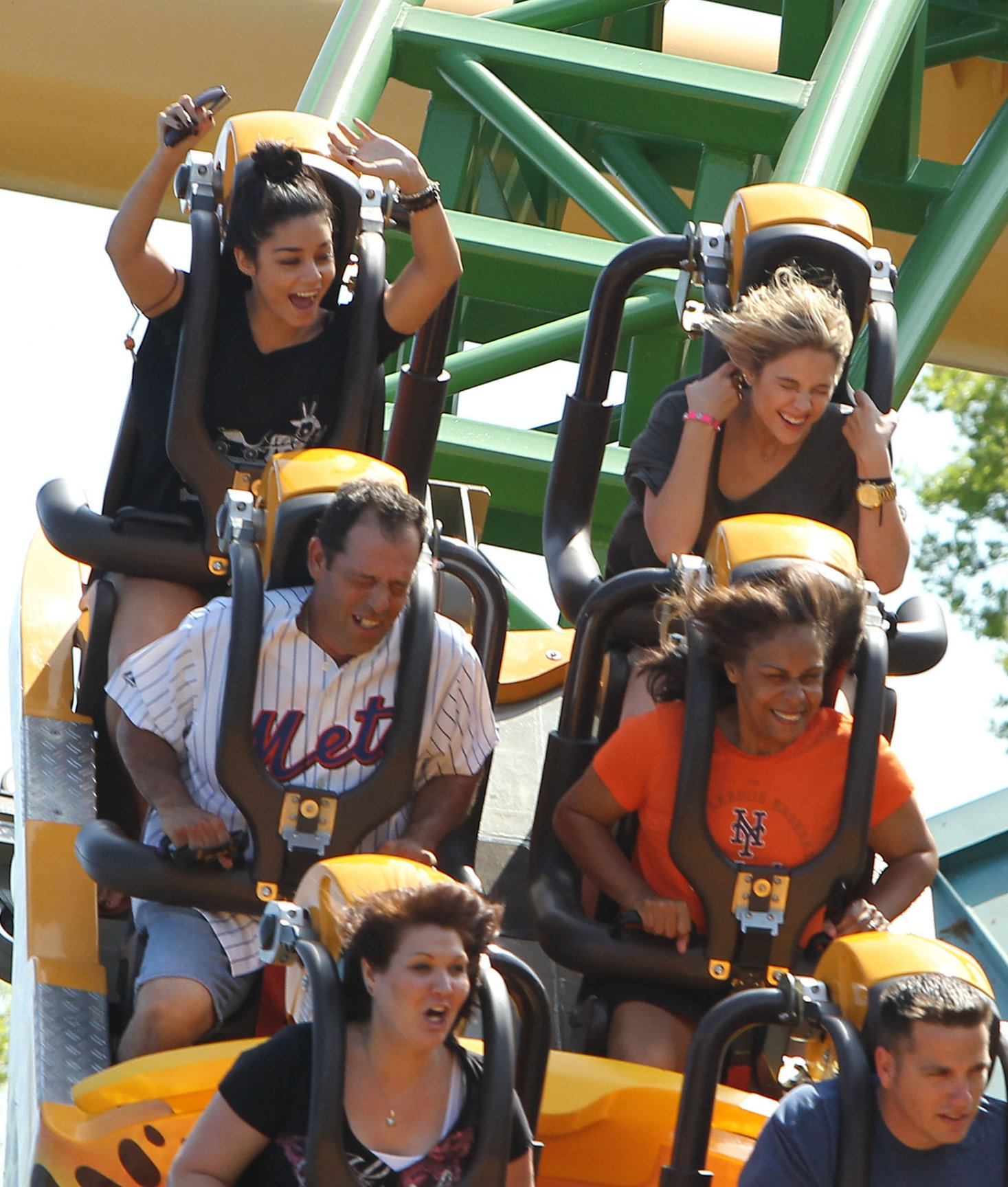 Ashley Benson and Vanessa Hudgens at Busch Gardens in Tampa Bay on March 3, 2012