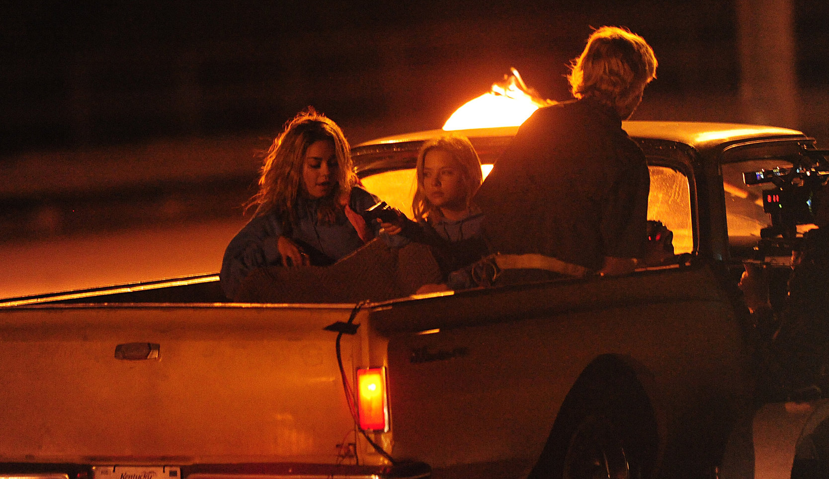 Ashley Benson and Vanessa Hudgens film Spring Breakers Florida on March 15, 2012