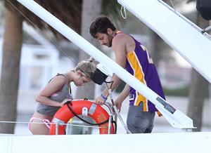 Ashley Benson bikini on a boat in Florida March 11, 2012 