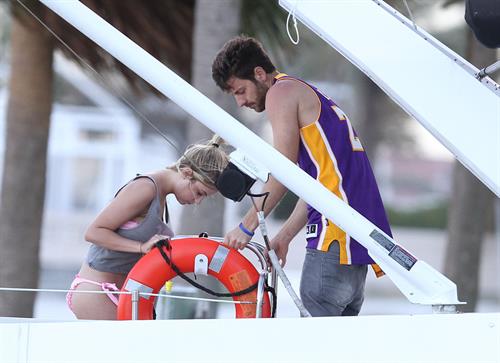 Ashley Benson bikini on a boat in Florida March 11, 2012 