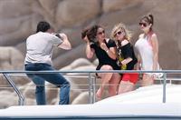 Avril Lavigne in a green bikini in Cabo, Mexico on July 27, 2012