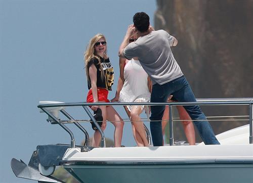 Avril Lavigne in a green bikini in Cabo, Mexico on July 27, 2012