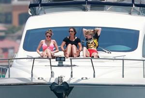 Avril Lavigne in a green bikini in Cabo, Mexico on July 27, 2012