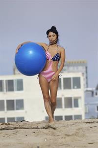 Bai Ling American-flag Bikini On Beach Los Angeles (10/04/12) 