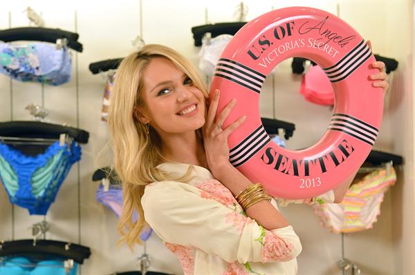 Candice Swanepoel Victoria's Secret U.S. Of Angels Swim Summer Tour Stops In Bellevue, Washington on July 10, 2013 