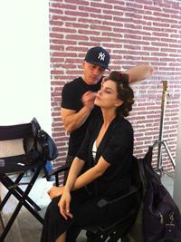 Catrinel Menghia - filming Fiat 500 Abarth ad  