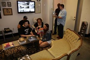 Catrinel Menghia - filming Fiat 500 Abarth ad  