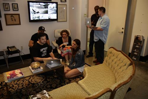 Catrinel Menghia - filming Fiat 500 Abarth ad  