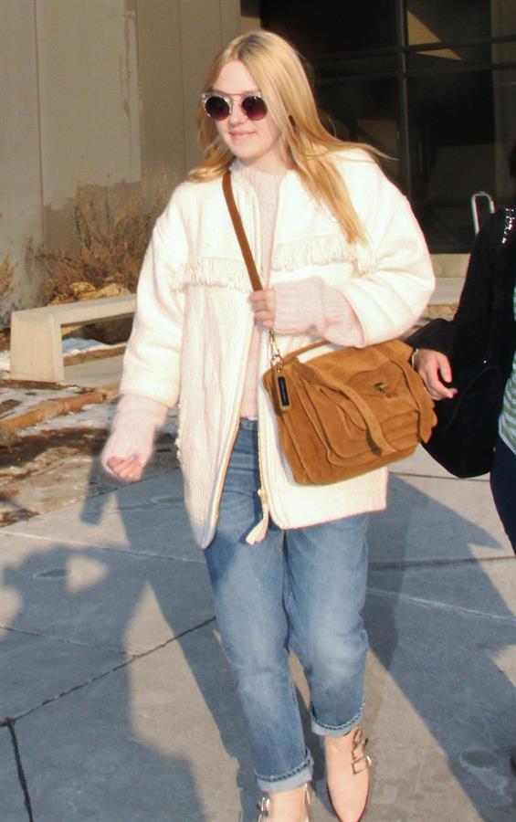 Dakota Fanning arriving in Salt Lake City to attend the Sundance Film Festival 1/21/13 