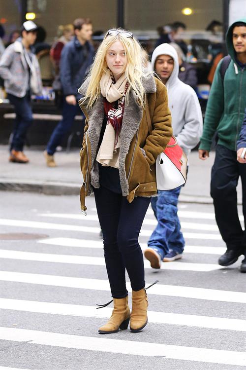 Dakota Fanning Jeans and Boots Out and About SoHo NYC (10/11/12) 