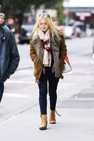 Dakota Fanning Jeans and Boots Out and About SoHo NYC (10/11/12) 
