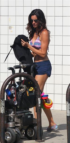 Daniela Ruah - on the set of NCIS Los Angeles in Venice Beach Sept 18, 2012