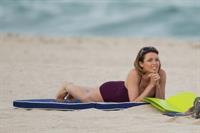 Dannii Minogue swimsuit photoshoot candids in Miami in January, 2011