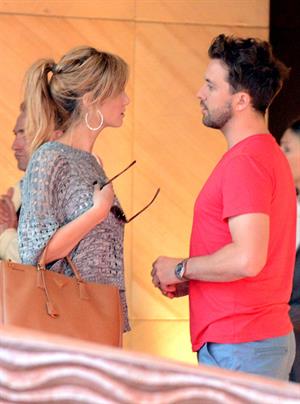 Delta Goodrem Spotted with boyfriend Darren McMullen and friends at Sydney's Park Hyatt Hotel, Sydney, Australia 