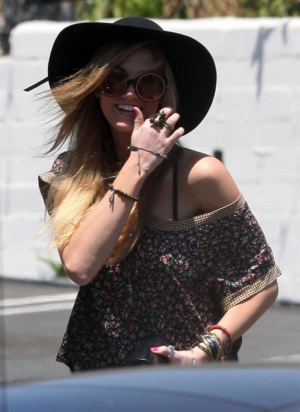 Delta Goodrem - Heads to Capital Records in Hollywood - July 6, 2012 