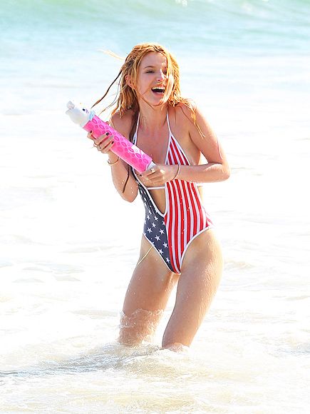 Bella Thorne in American Flag bikini