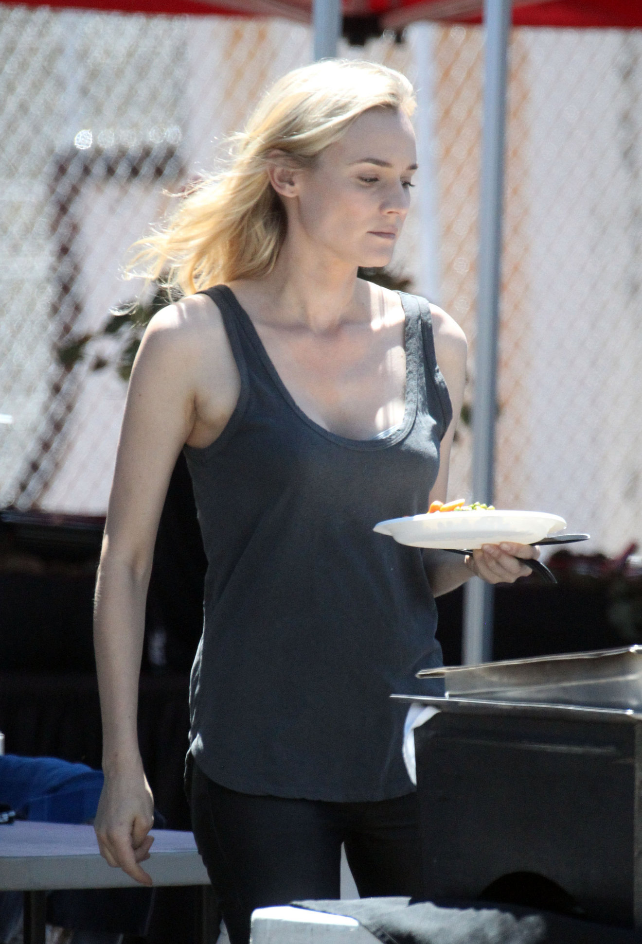 Diane Kruger On the set of her new Movie 'The Bridge' in Los Angeles on April 16, 2013 
