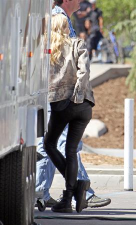 Diane Kruger On the set of her new Movie 'The Bridge' in Los Angeles on April 16, 2013 