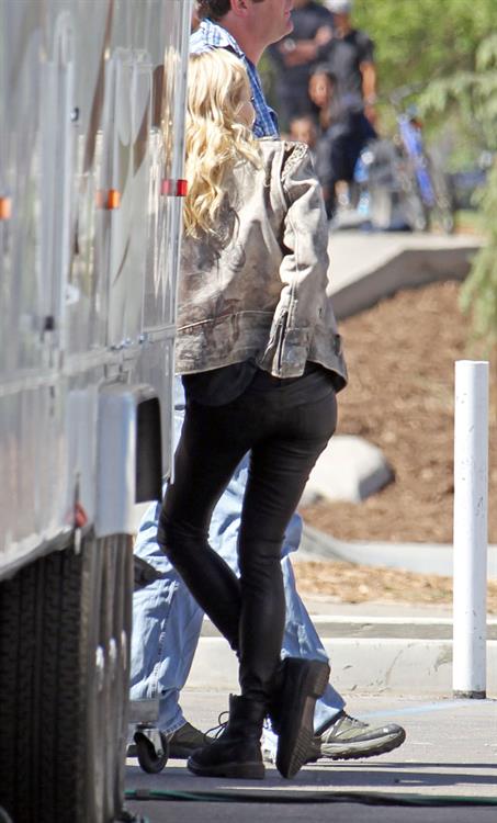 Diane Kruger On the set of her new Movie 'The Bridge' in Los Angeles on April 16, 2013 