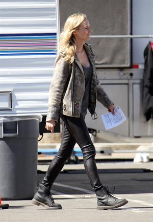 Diane Kruger On the set of her new Movie 'The Bridge' in Los Angeles on April 16, 2013 