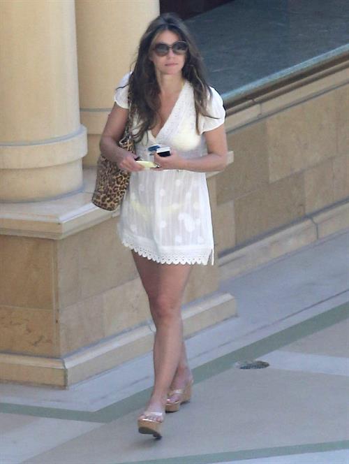 Elizabeth Hurley at a pool in Las Vegas July 7-2013 