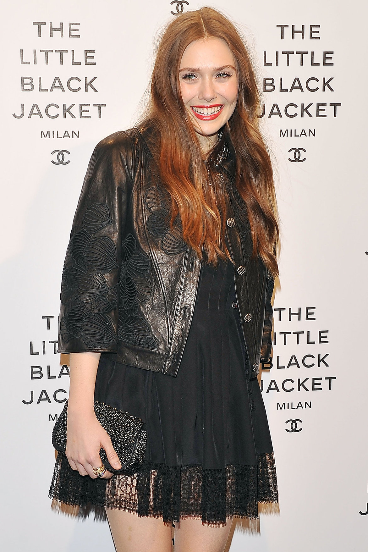 Elizabeth Olsen Pictures Elizabeth Olsen Chanel The Little Black Jacket - Karl Lagerfeld Photo Ehibition Dinner Party Milan, April 4, 2013