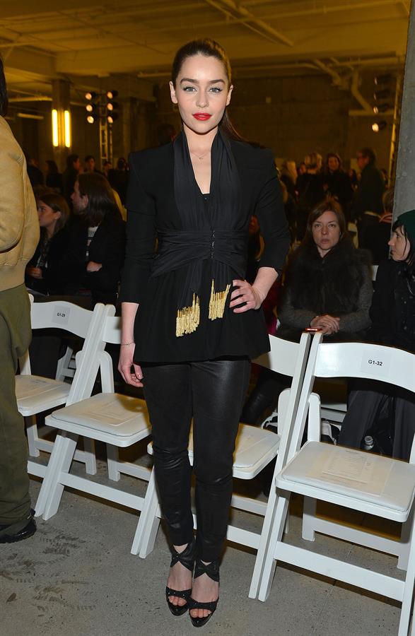 Emilia Clarke Fashion show during NYFW in New York - Feb 9, 2013 
